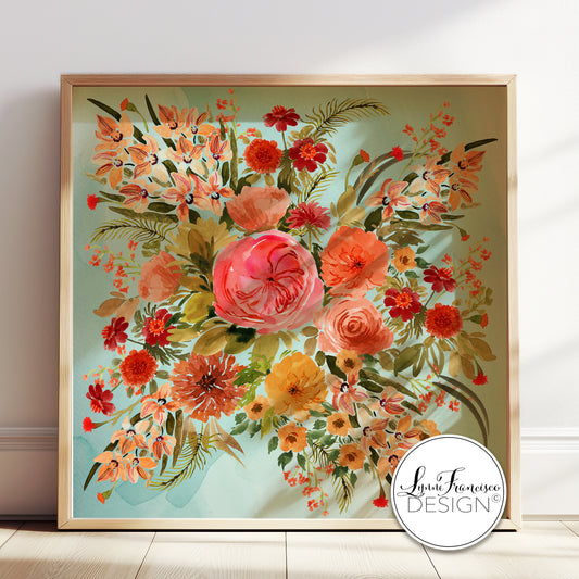 Watercolor Floral Fine Art Print 2509AQ