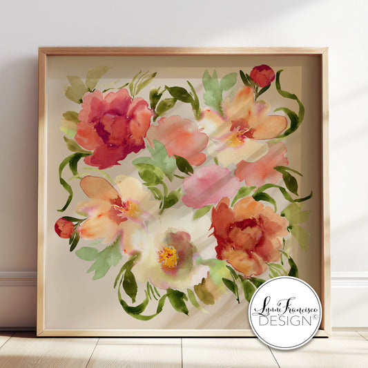 Watercolor Floral Abstract Fine Art Print 2514DC