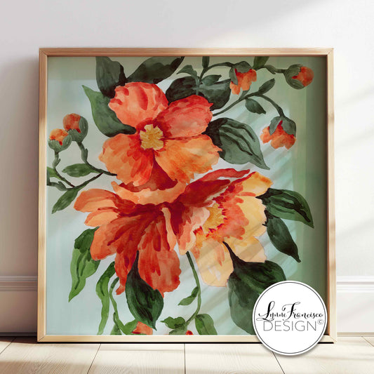 Watercolor Floral Fine Art Print #2502OA