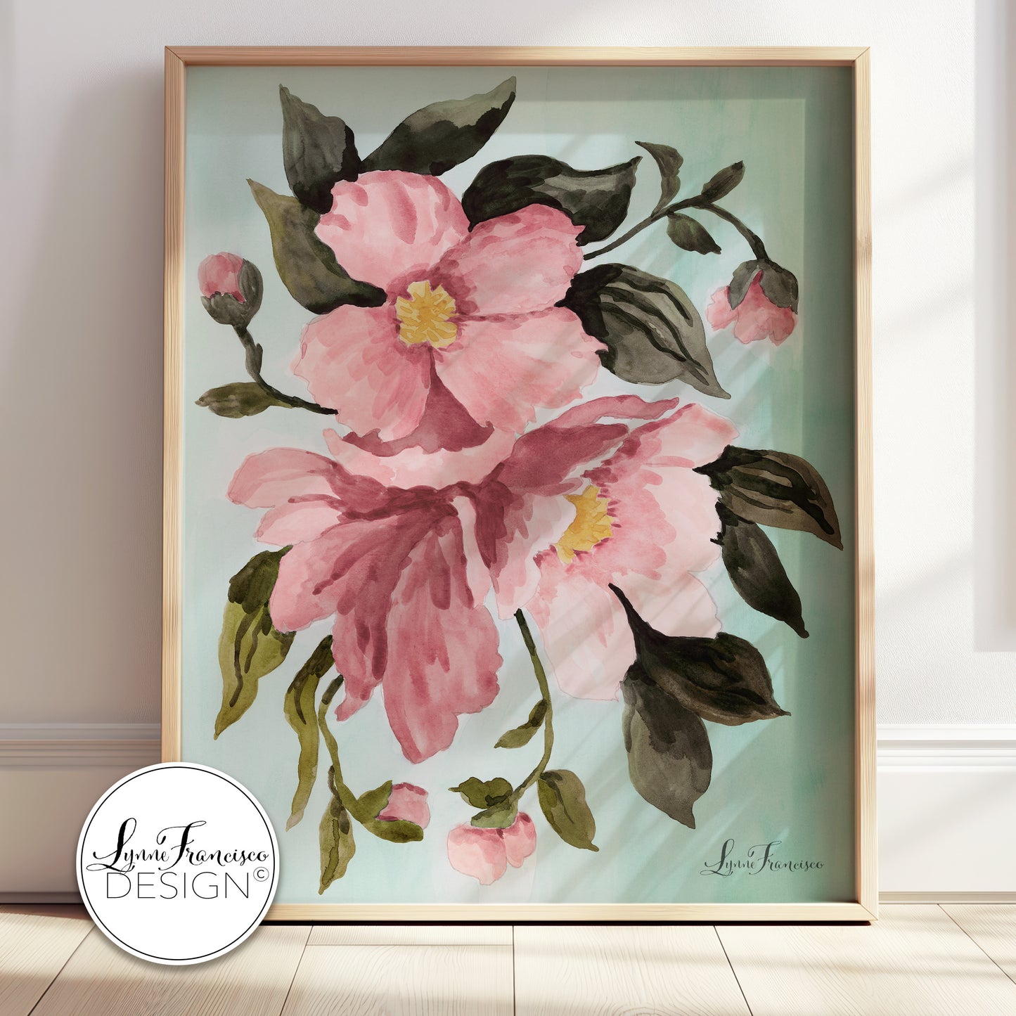 Watercolor Lt Pink Floral Fine Art Print 2502LPA