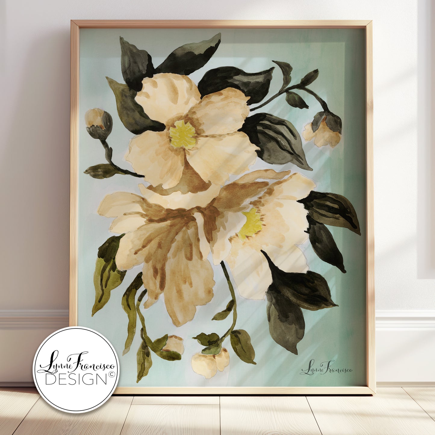 Watercolor Lt Yellow Floral Fine Art Print 2502LYA
