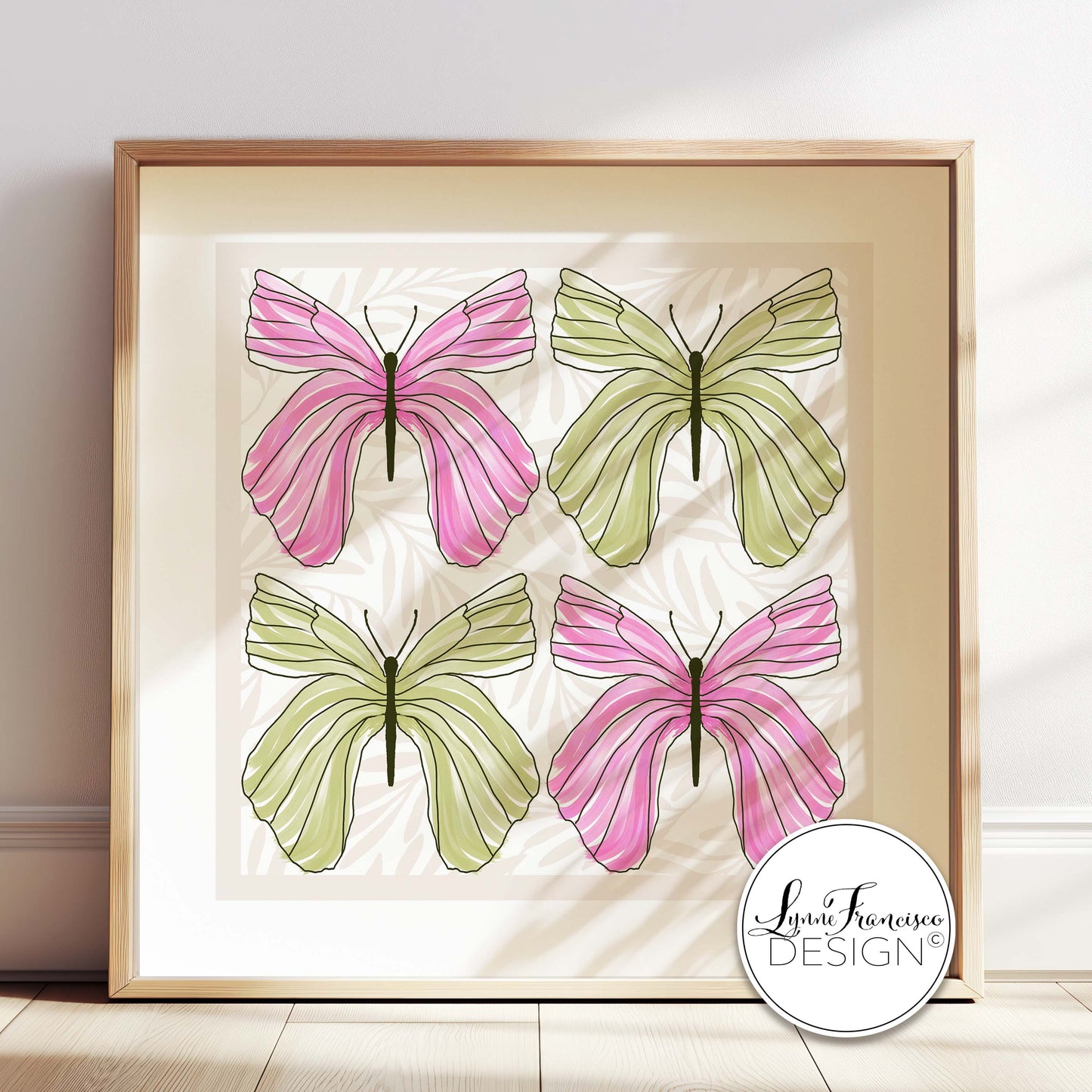 Pink & Green Butterfly Fine Art Print #2507PGC