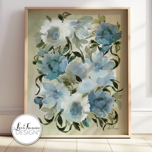 Watercolor Floral Abstract Fine Art Print 2514B
