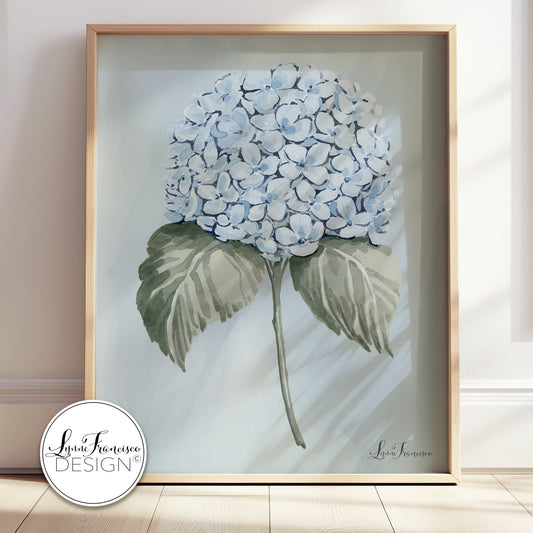Watercolor Hydrangea Floral Fine Art Print 2601B