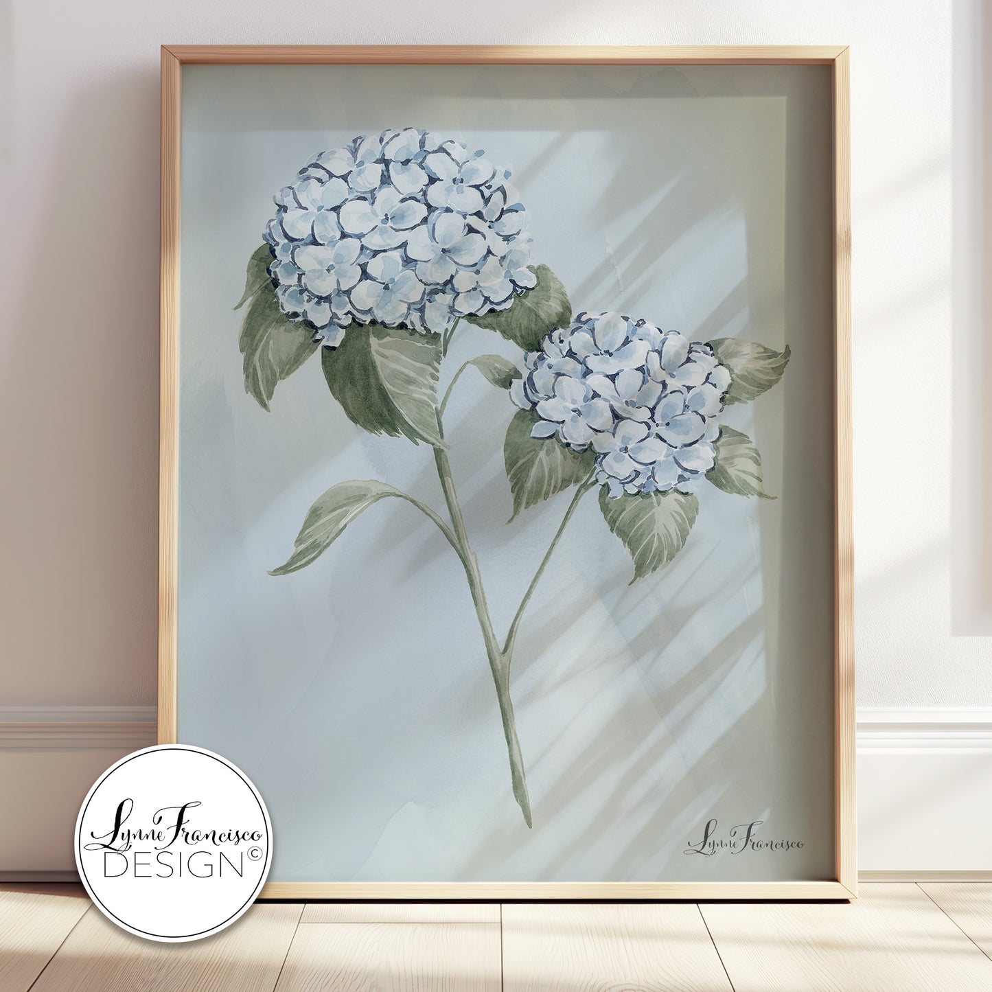 2 Watercolor Hydrangea Floral Fine Art Print 2602B