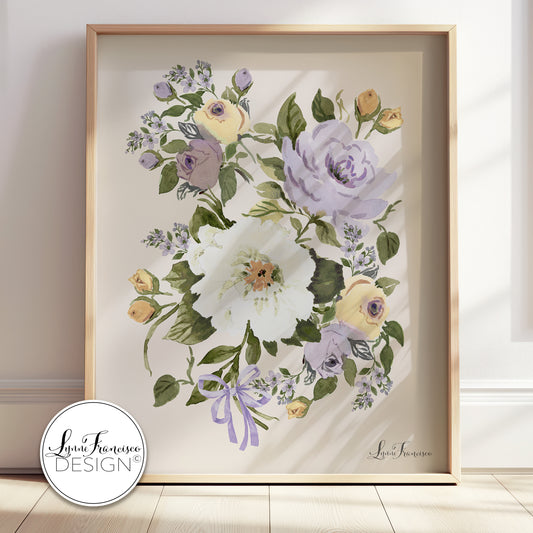 Vintage Watercolor Floral Fine Art Print 2606C