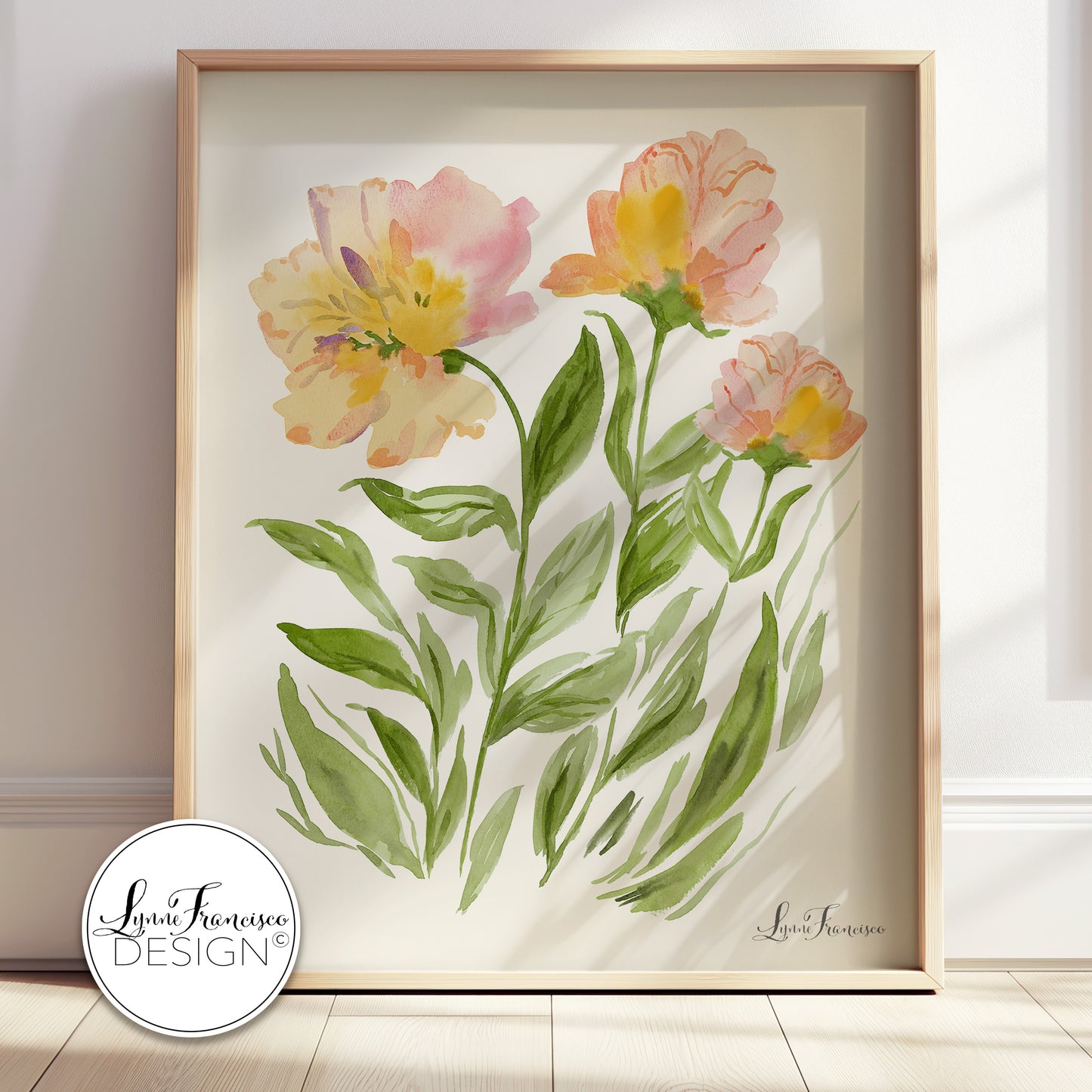 Watercolor Floral Field Fine Art Print 2610YGC