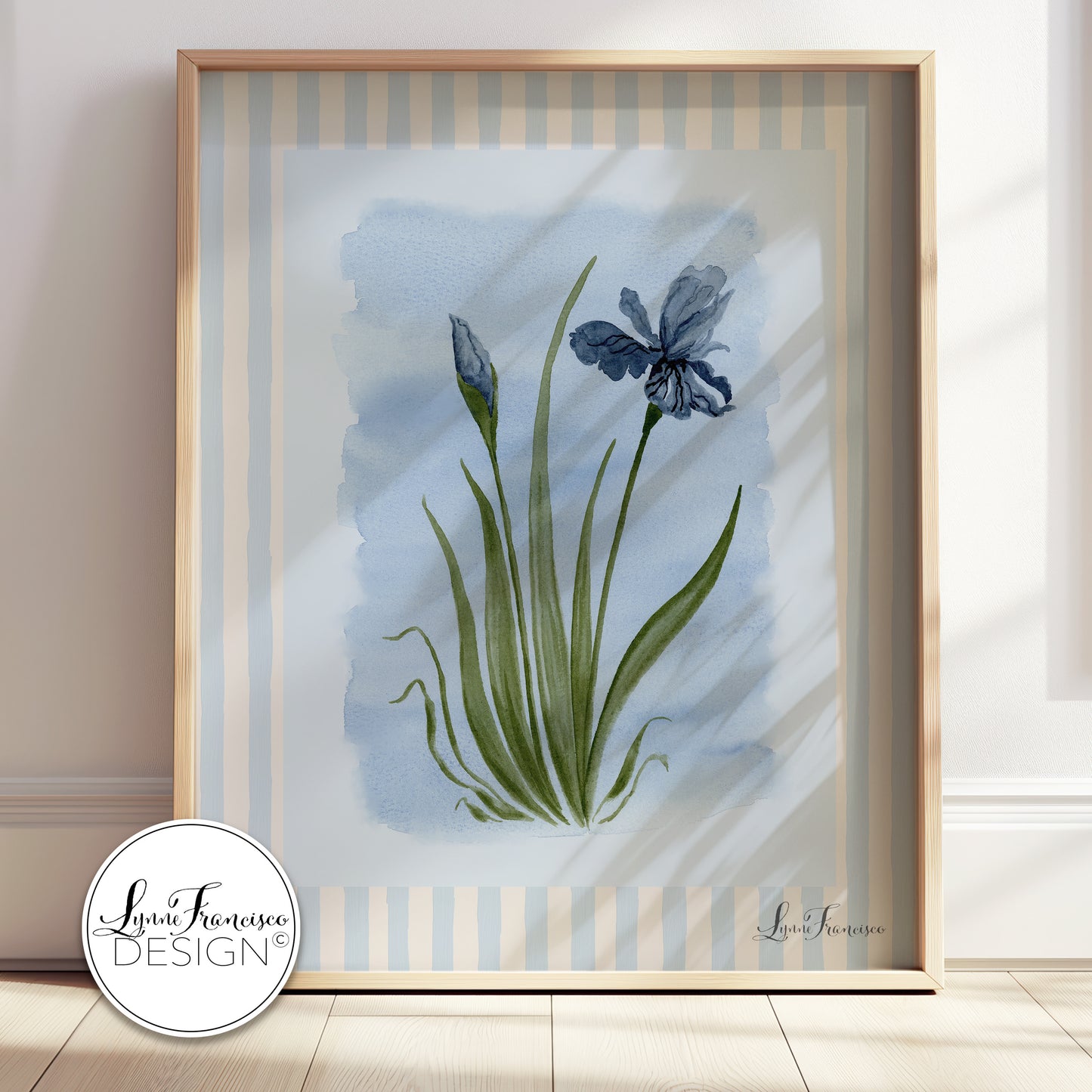 Watercolor Blue Iris Fine Art Print 2622BBS